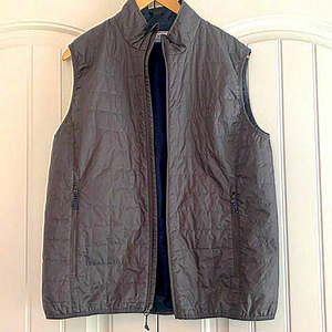 Men's Southern Tide Lightweight Gray Quilted Puffer Vest Size L Full‎ Zip
